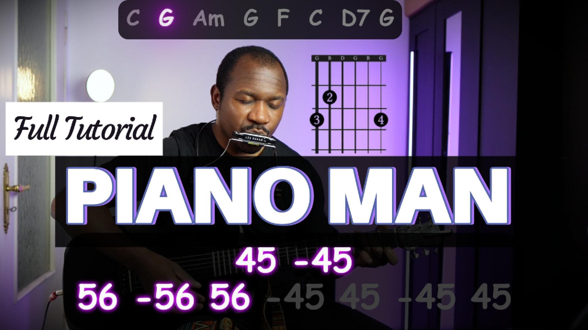 Piano Man Harmonica Tabs & Chords